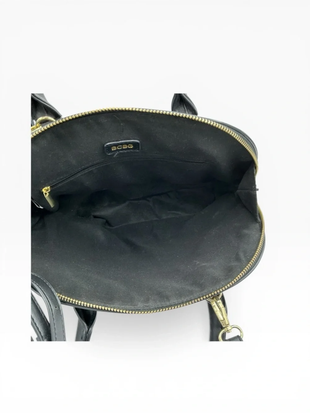 BCBG Black Dome Satchel with Detachable Crossbody Strap